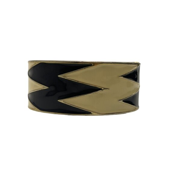 Vintage Black and Cream Zebra Stripe Clamper Bracelet - Picture 7 of 12